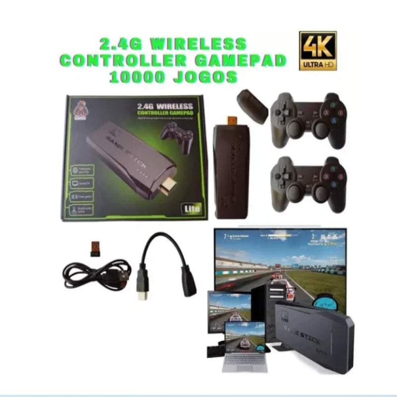 gamepad controle wireless 2.4g 4k retro 20.000 jogos sem fio