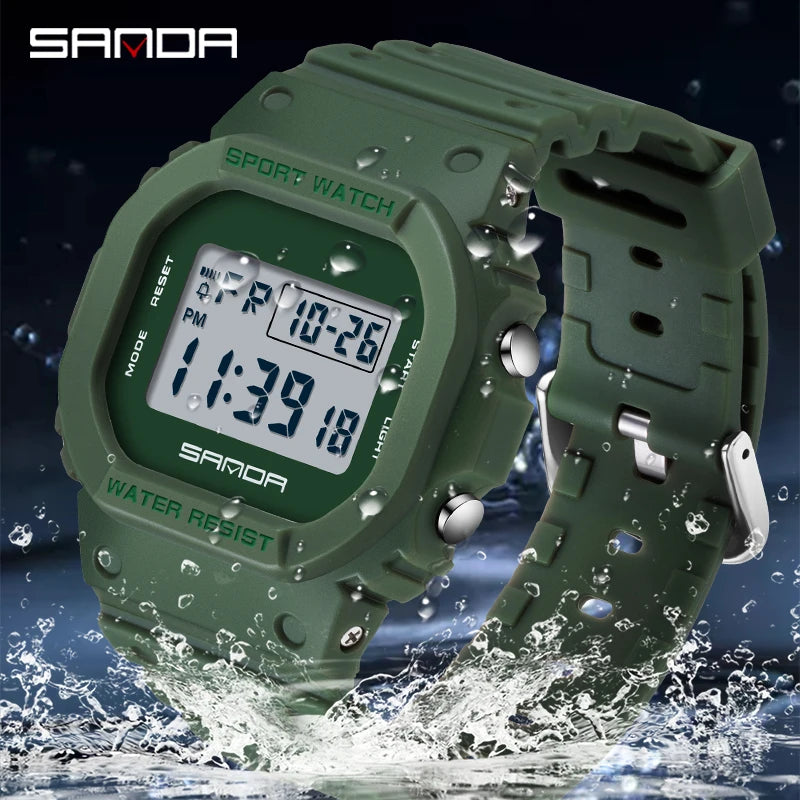 SANDA Fashion Mens Womens Watches Waterproof LED Digital Watch for Female Clock Men's Sport Wristwatch Relógio masculino