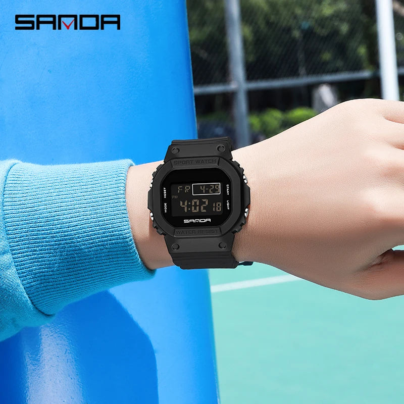 SANDA Fashion Mens Womens Watches Waterproof LED Digital Watch for Female Clock Men's Sport Wristwatch Relógio masculino