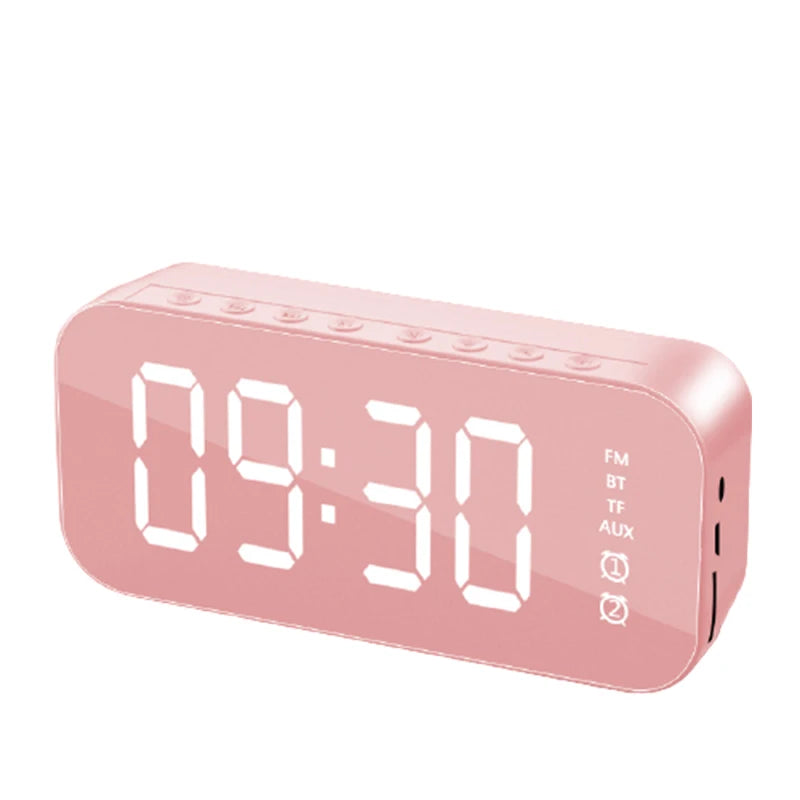 LED Mirror Screen Alarm Clock Watch Table Digital Clock Despertador Wireless Bluetooth 5.0 MP3 HiFi Speaker TF FM Hand-free Call