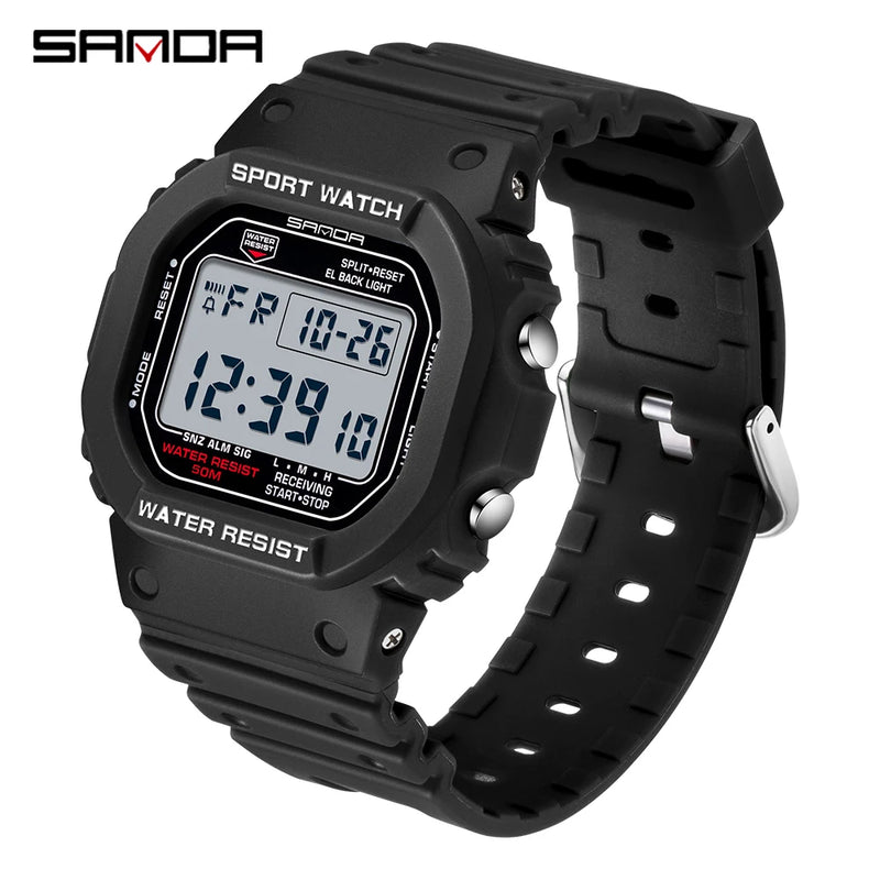 SANDA Fashion Mens Womens Watches Waterproof LED Digital Watch for Female Clock Men's Sport Wristwatch Relógio masculino