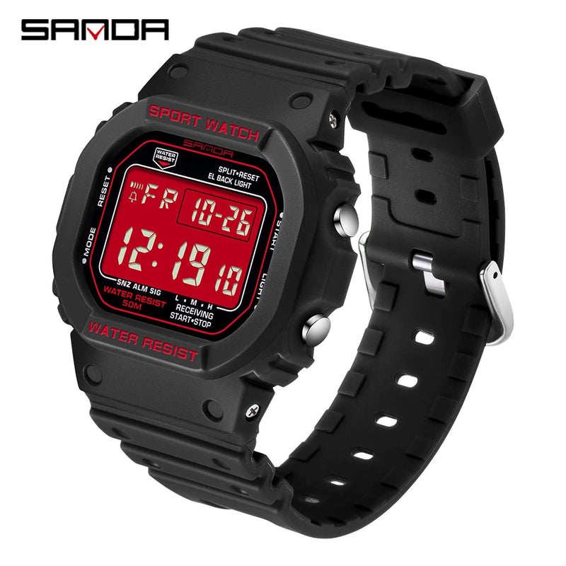 SANDA Fashion Mens Womens Watches Waterproof LED Digital Watch for Female Clock Men's Sport Wristwatch Relógio masculino