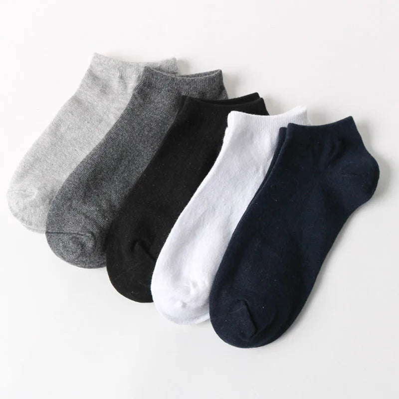 Urgot 10 Pcs=5 Pairs Men's Cotton Socks Large Big Plus Size 45,46,49,50 Business Ankle Socks Classic Sox Meias Calcetines Hombre