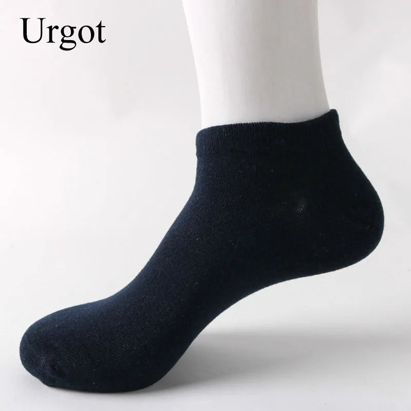 Urgot 10 Pcs=5 Pairs Men's Cotton Socks Large Big Plus Size 45,46,49,50 Business Ankle Socks Classic Sox Meias Calcetines Hombre