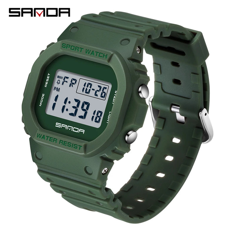 SANDA Fashion Mens Womens Watches Waterproof LED Digital Watch for Female Clock Men's Sport Wristwatch Relógio masculino