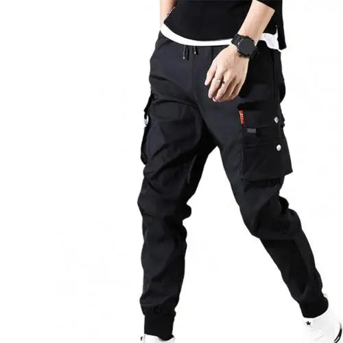 Hot！Autumn Men Pants Hip Hop Harem Joggers Pants 2021New Male Trousers Mens Solid Multi-pocket Cargo Pants Skinny Fit Sweatpants