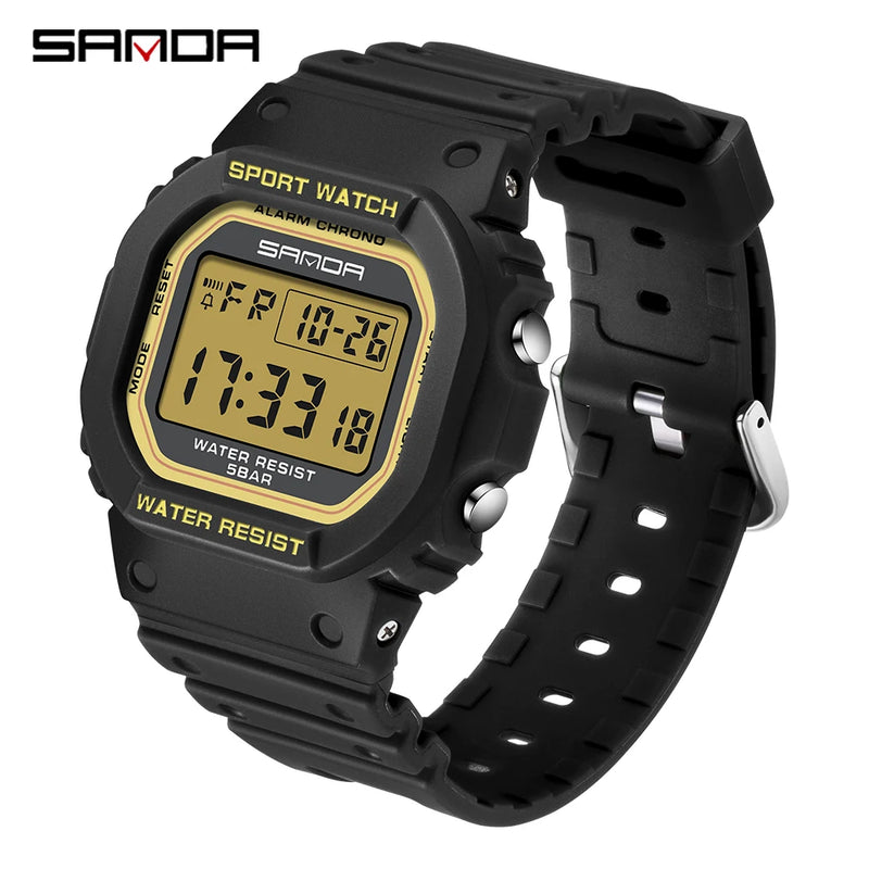 SANDA Fashion Mens Womens Watches Waterproof LED Digital Watch for Female Clock Men's Sport Wristwatch Relógio masculino