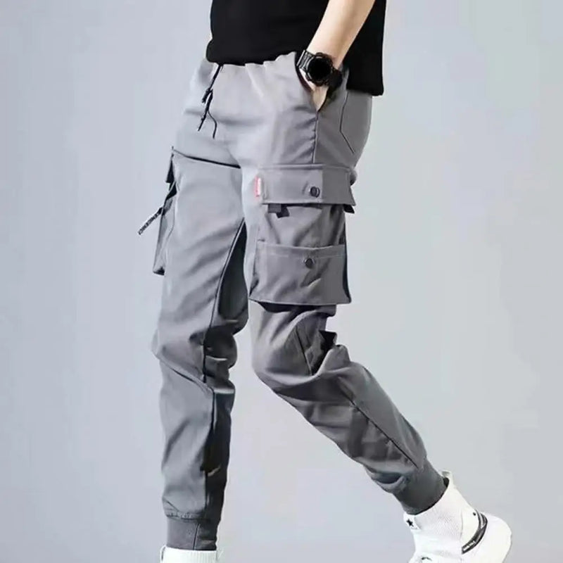 Hot！Autumn Men Pants Hip Hop Harem Joggers Pants 2021New Male Trousers Mens Solid Multi-pocket Cargo Pants Skinny Fit Sweatpants