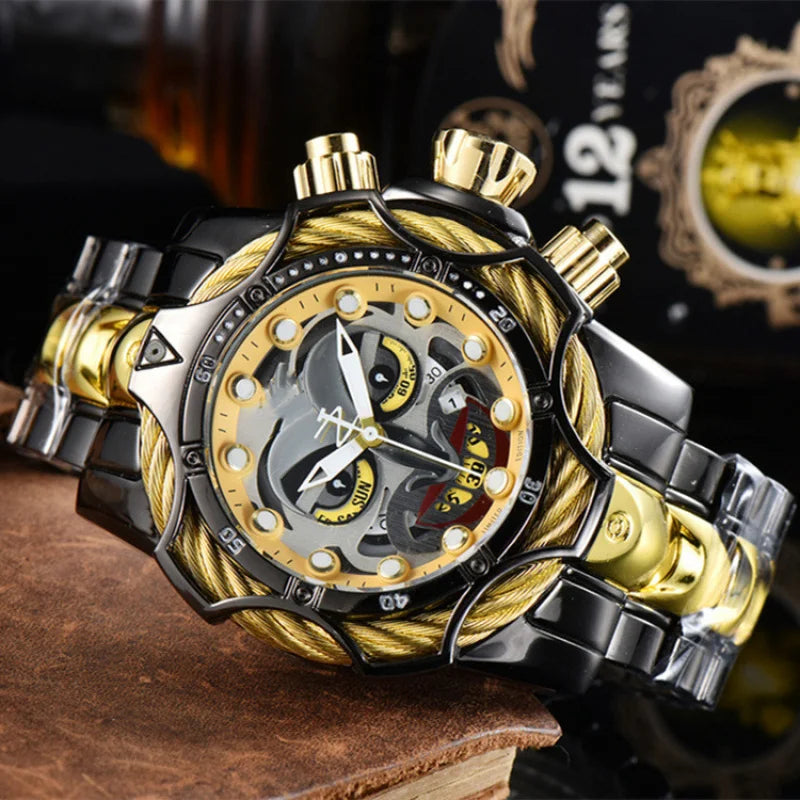 2025 Wire Rope Joker waUndefeated Watches Quartz Bolt Zeus Mens Chronograph INVICTO Luxury Watch Invincible Relógio Masculino