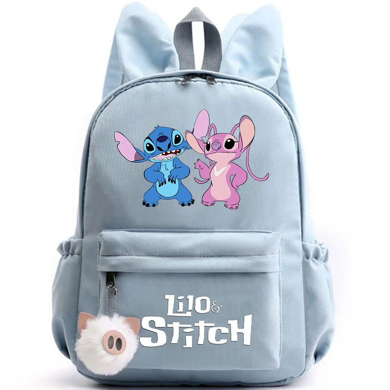 Cute Lilo Stitch Backpack for Girl Boy Student Teenager Rucksack Women Casual School Bags Travel Rabbit Ears Mochila