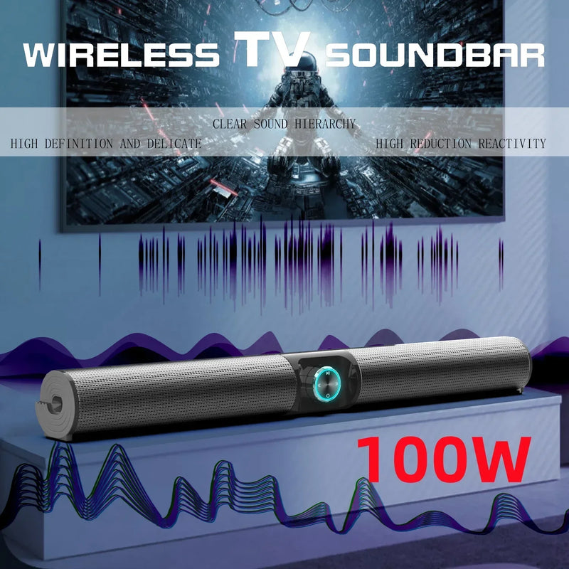 100W High Power Bluetooth Speaker Home Wireless Desktop TV Computer Stereo Bass Speaker Multimedia FM Radio Speaker Caixa de som