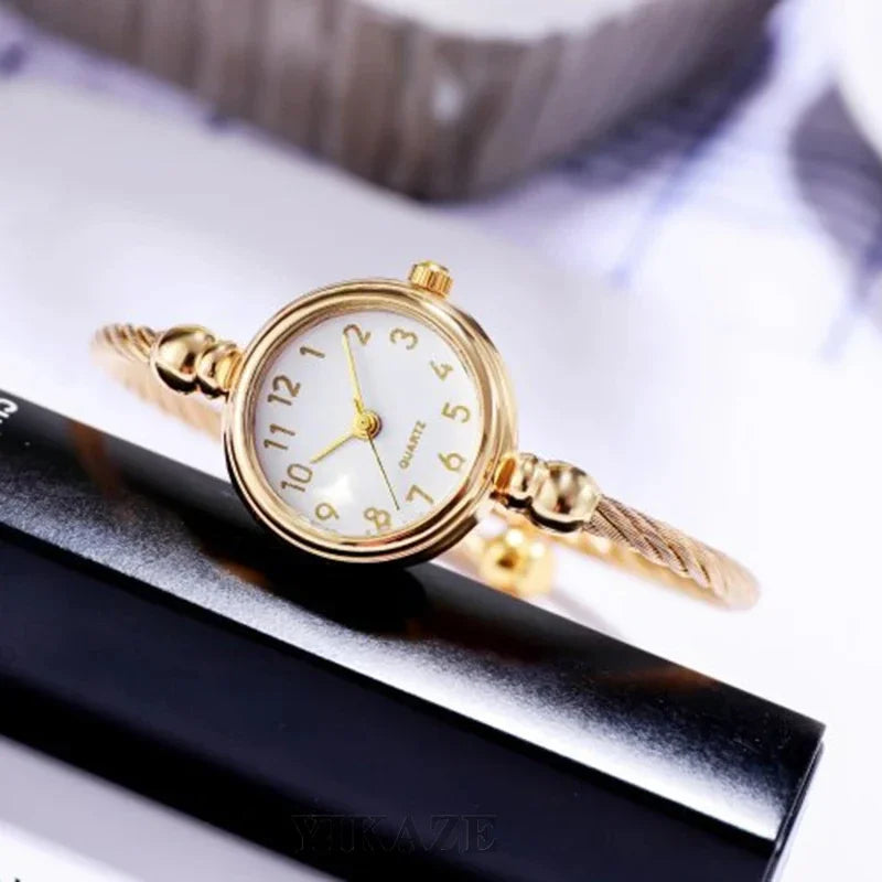 Women Bracelet Watch Small Gold Bangle Women Watches Stainless Steel Retro Ladies Quartz Wristwatch Clock Dress Watch Relógio