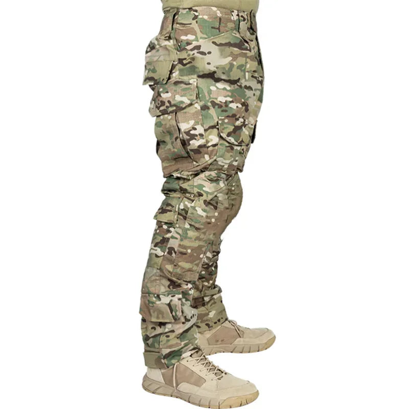 Men Combat Pants With Knee Pads Tactical Cargo Sport Trousers Camouflage Multicam Trekking Hunting Clothes( Not knee pads)