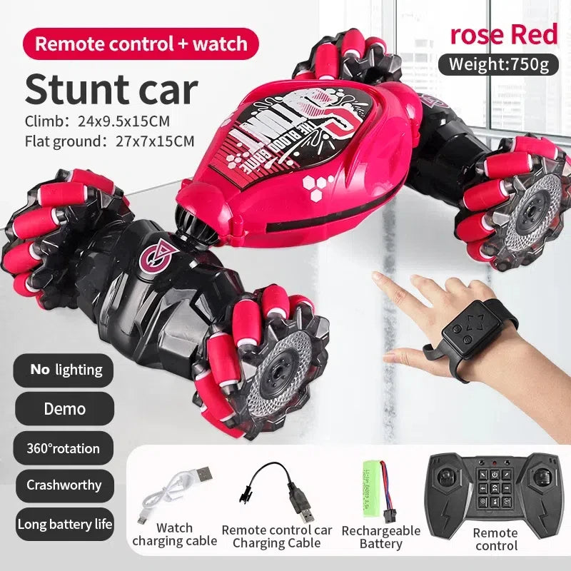 4WD 1:16 Stunt RC Car With LED Light Gesture Induction Deformation Twist Climbing Radio Controlled Car Electronic Toys