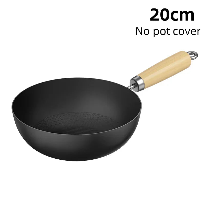 20/24cm Small Wok Household Cast Iron Wok Non-stick Wok Steak Auxiliary Food Pan Gas Stove Induction Cooker Food Frying Kitchen