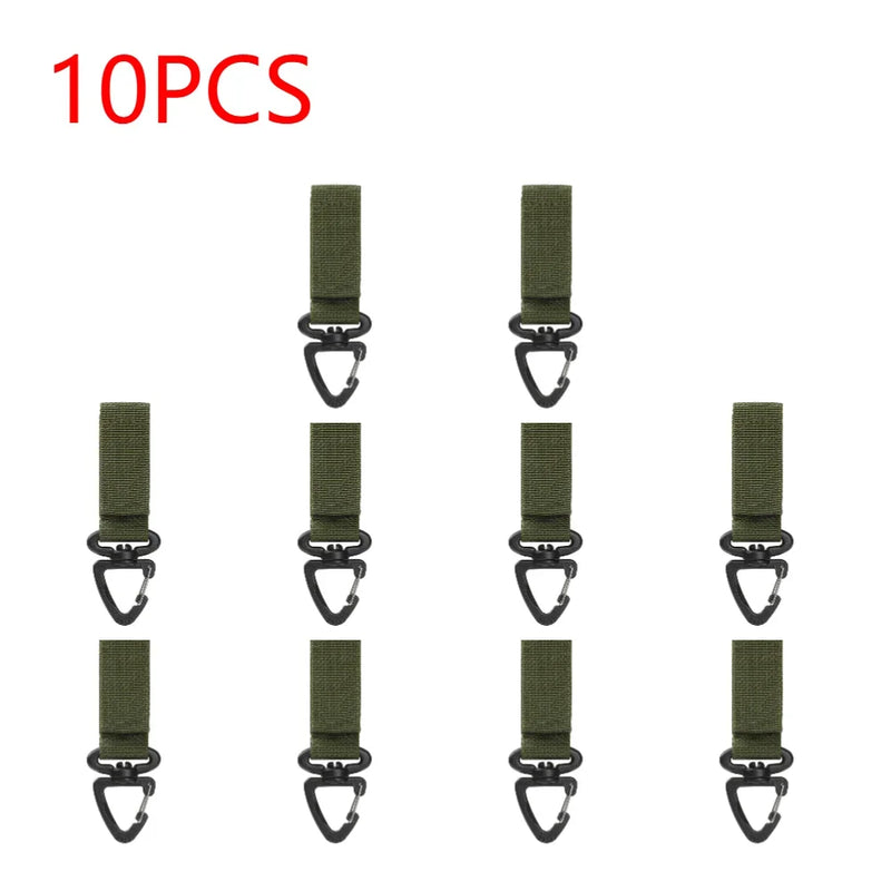 1-10PCS Nylon Hang Buckle Strap Military Carabiners Tactical Buckle Belt Clips Keychain Camping Hanging Hooks Camping Tool