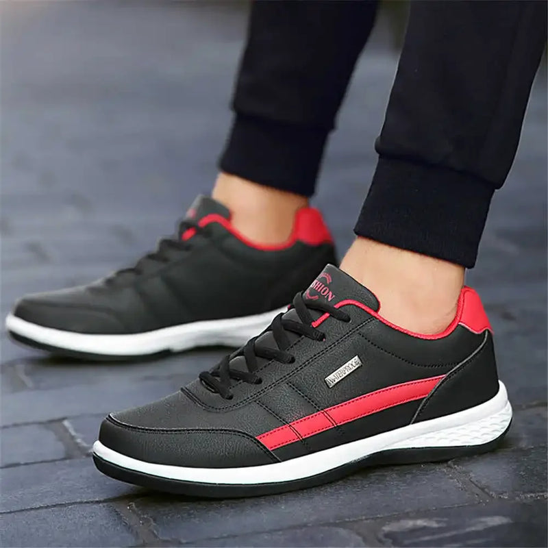 PU Leather Platform Man Shoes Flat Shoes Casual Fashionable Teenage Sneakers Boots Pink Sports Runing Play Hit Holiday