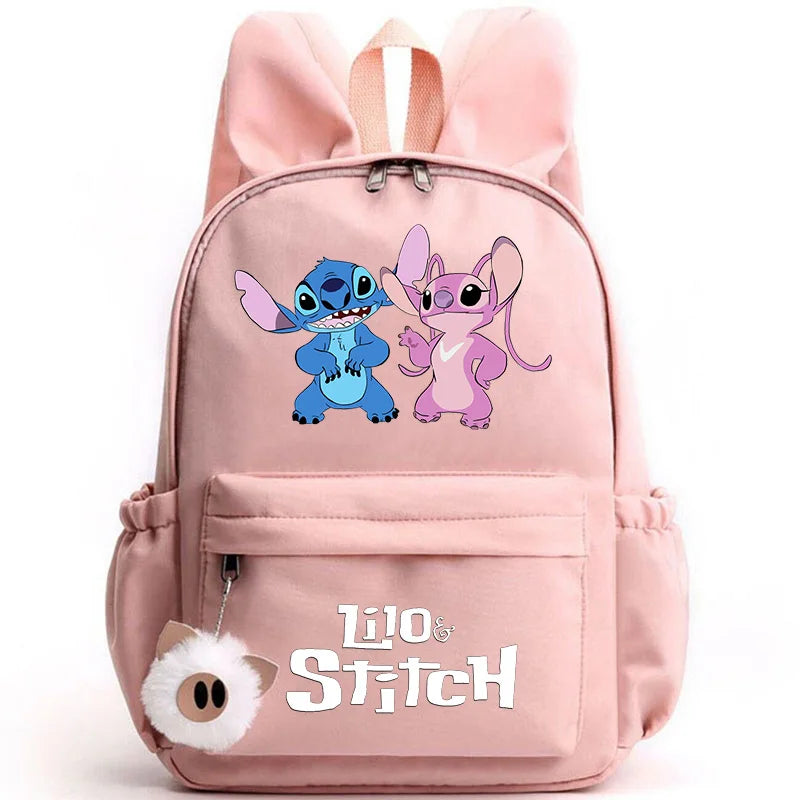 Cute Lilo Stitch Backpack for Girl Boy Student Teenager Rucksack Women Casual School Bags Travel Rabbit Ears Mochila