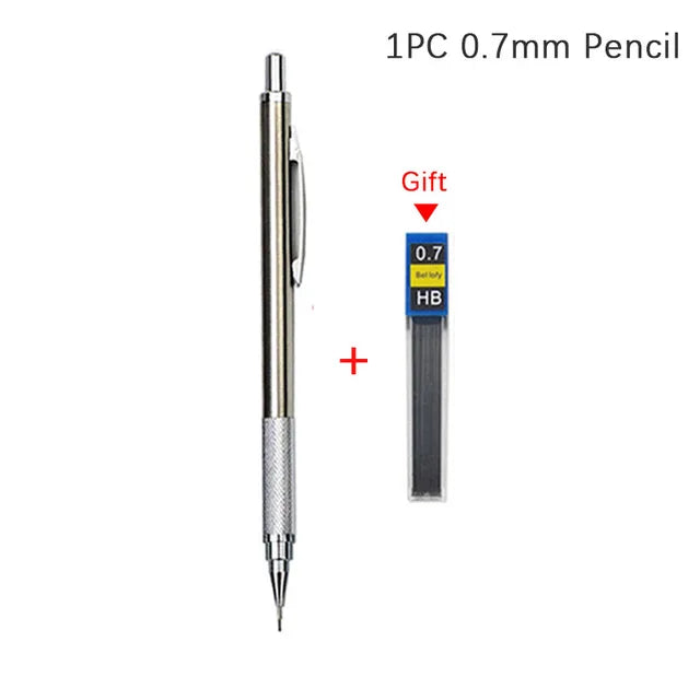 0.5 0.7 0.9 1.3 2.0mm Mechanical Pencil Set Full Metal Art Drawing Painting Automatic Pencil with Leads Office School Supply