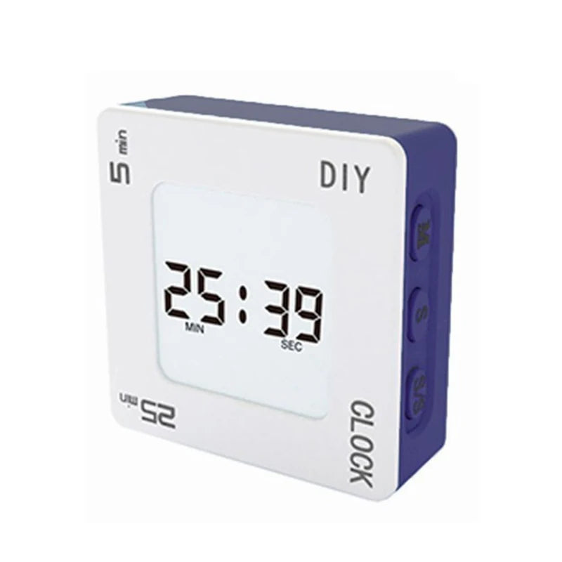 DIY Time Management Pomodoro Timer Creative Square Alarm Clock Vibration Flashing Backlight Timer Reminder For Students