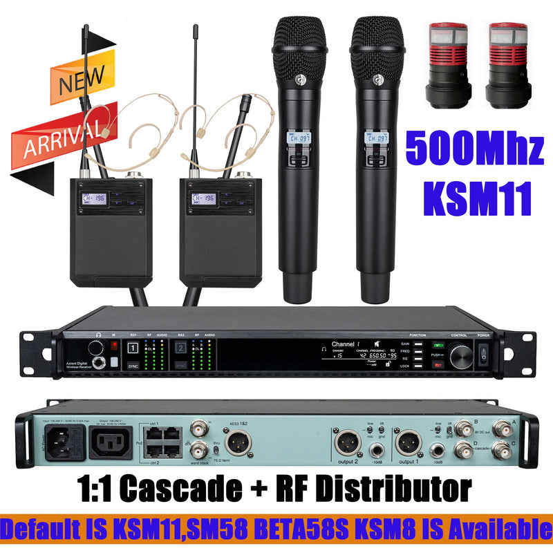 Leicozic AD4DPro Microfono KSM11 SM-Beta58 Cascade 8V To UA874 Antenna Professional Stage Microfone Dynamic Diversity 500/600Mhz