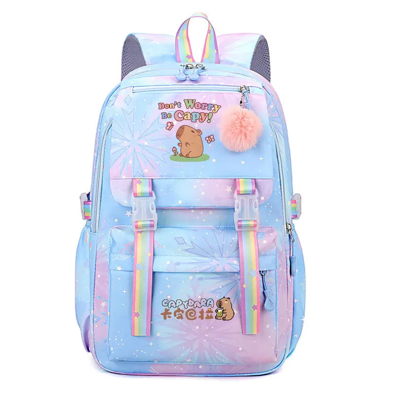 Mochila Capybara Girls School Backpack Cute Cartoon Print Kids Backpacks Boys Girls Schoolbags Children School Backpack