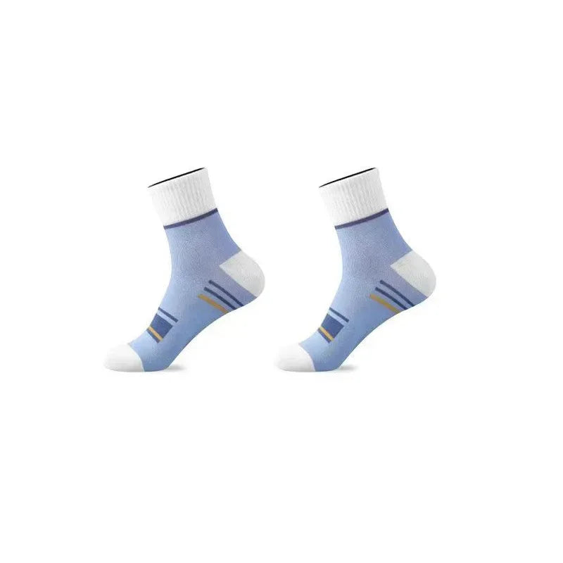 Men's Pure Cotton Socks Spring Striped Casual Socks Men's Anti-odor Antibacterial Business Socks High Quality Sports Sock Meias