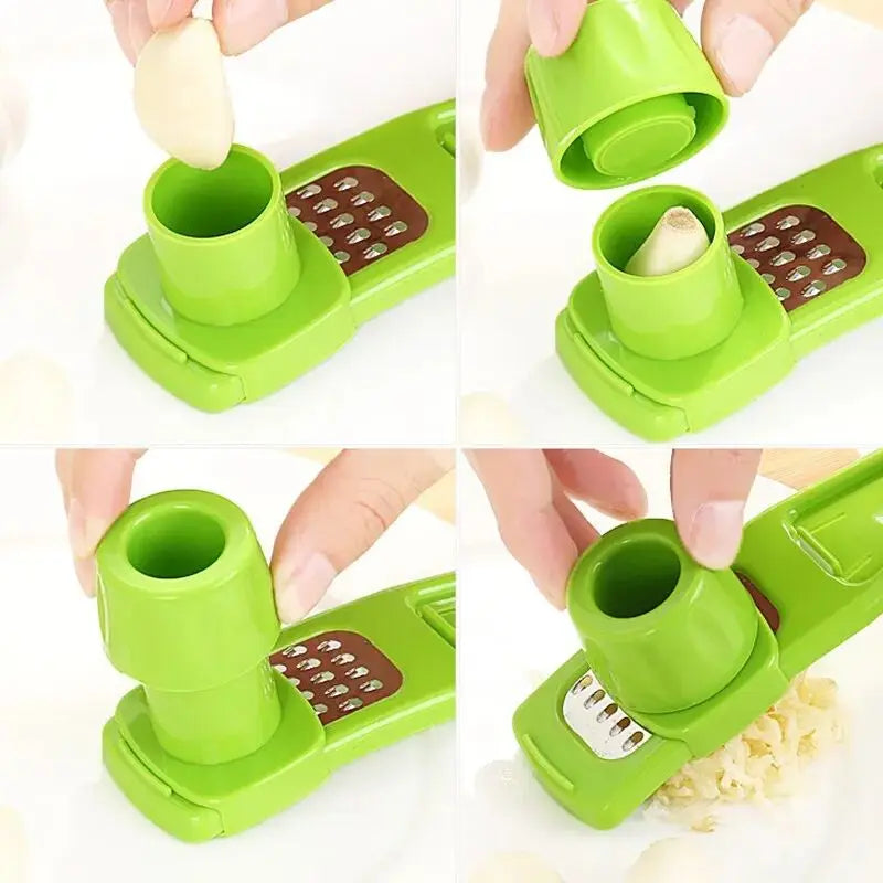 1pc Pack Mini Garlic Grinder Creative Garlic Press Kitchen Garlic Mash Manual Garlic Mashing Green Kitchen Gadgets