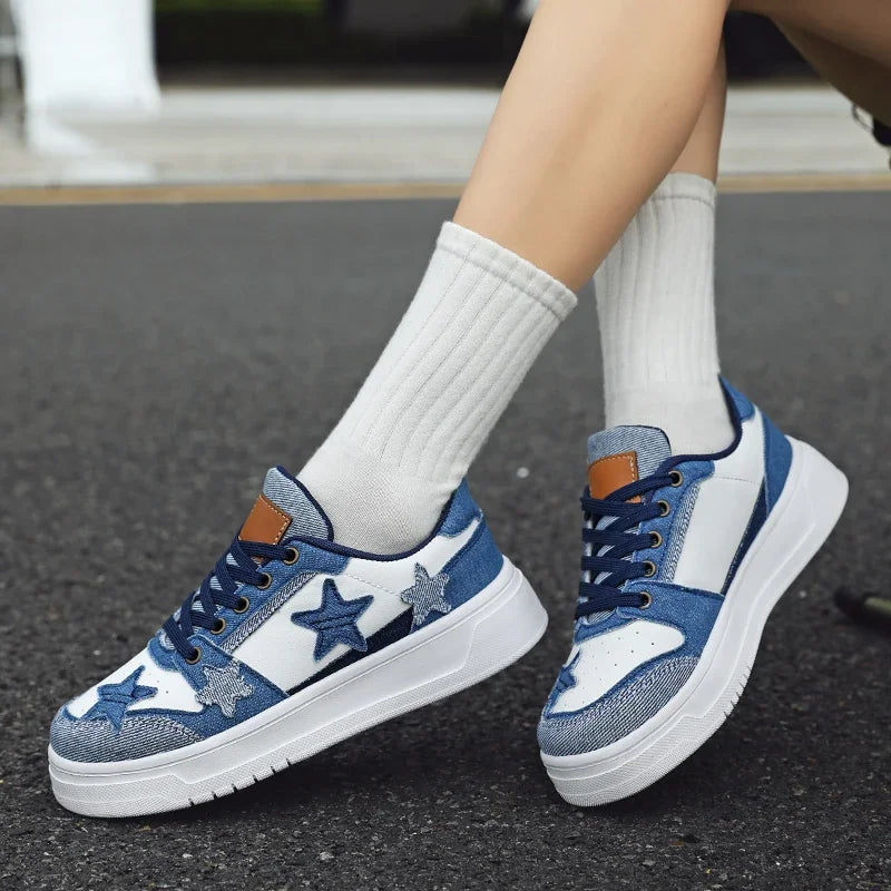 Driving Women Sneaker Tenid Woman Vulcanize Shoes Popular Goods 2024 Shoes Black Thick Bottomed Round Toe Single Tennis Shows