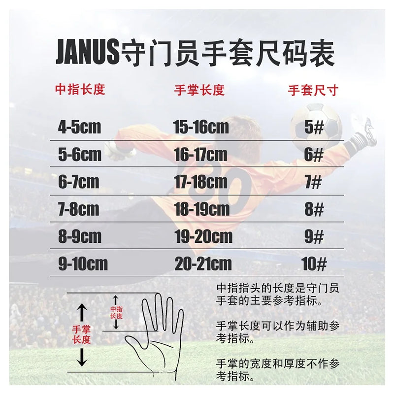 Janus finger protection soccer gloves adult series football goalkeeper gloves kids Luvas de futebol anti-skid soccer gloves