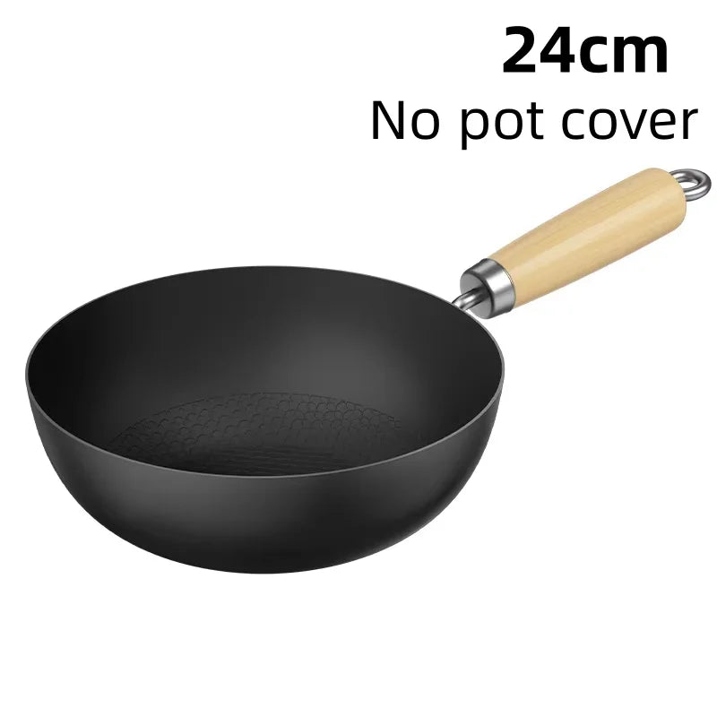 20/24cm Small Wok Household Cast Iron Wok Non-stick Wok Steak Auxiliary Food Pan Gas Stove Induction Cooker Food Frying Kitchen