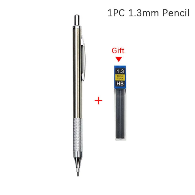 0.5 0.7 0.9 1.3 2.0mm Mechanical Pencil Set Full Metal Art Drawing Painting Automatic Pencil with Leads Office School Supply