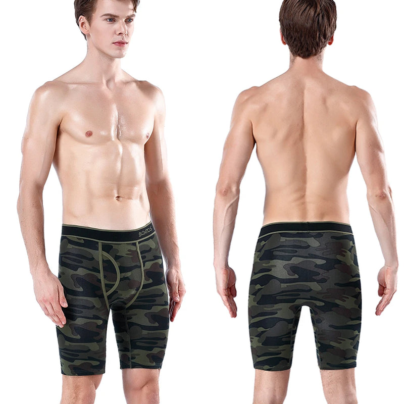 3pcs Front Opening Print Boxers For Man Underware Cotton Camouflage Men's Panties Shorts Family Sexy Male Underpants Sports