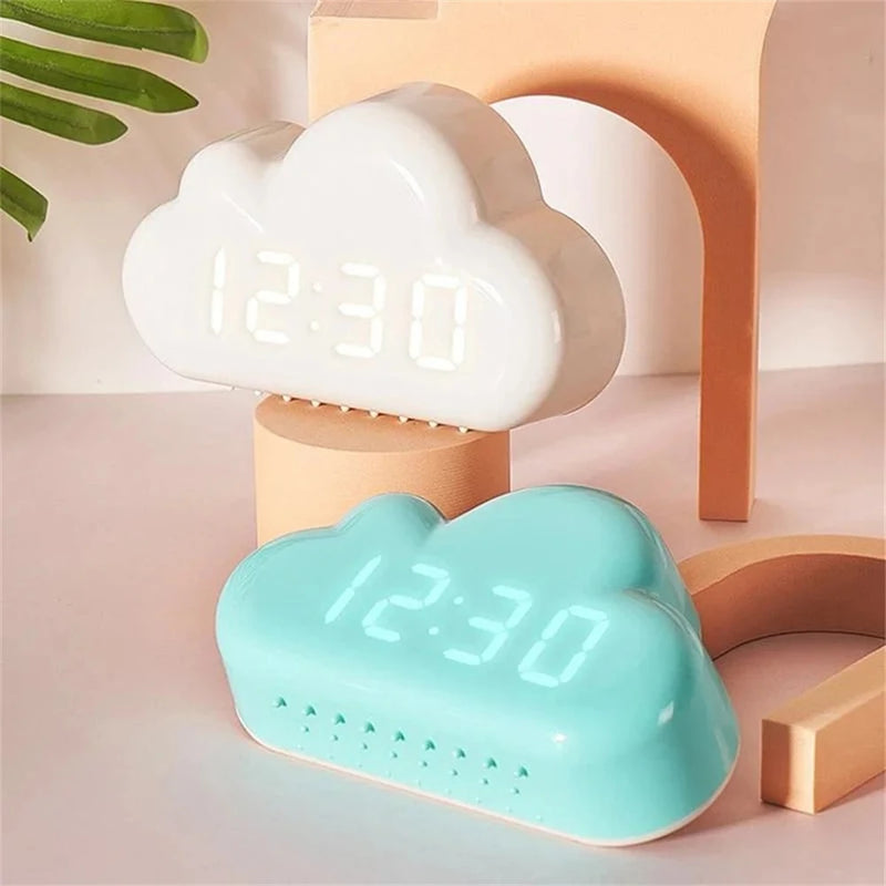 Cloud Alarm Clock Kids Light Led Table Voice Control Wake Powered Up Digital Desktop Clock USB Despertador Electronic Clock