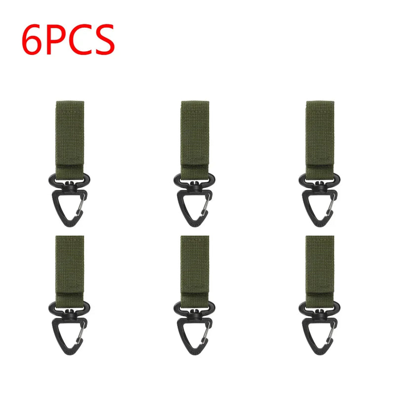 1-10PCS Nylon Hang Buckle Strap Military Carabiners Tactical Buckle Belt Clips Keychain Camping Hanging Hooks Camping Tool