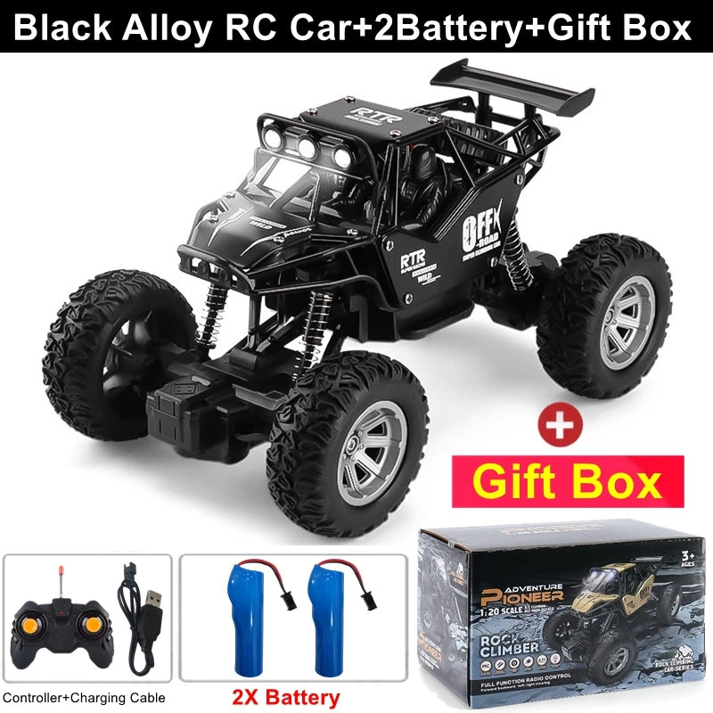 4WD RC Car Off Road 4x4 Remote Control Cars Radio Buggy Truck Racing Drift with Led Lights Toys Gift for Boys Girls Children Kid