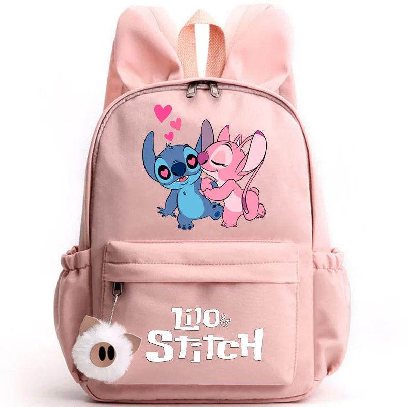 Cute Lilo Stitch Backpack for Girl Boy Student Teenager Rucksack Women Casual School Bags Travel Rabbit Ears Mochila