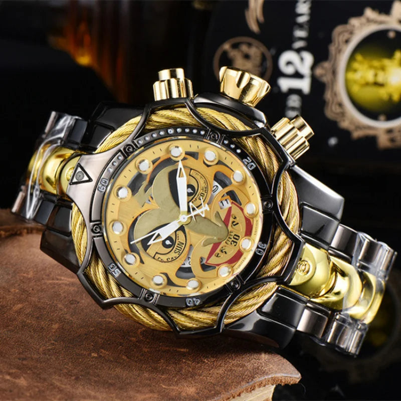 2025 Wire Rope Joker waUndefeated Watches Quartz Bolt Zeus Mens Chronograph INVICTO Luxury Watch Invincible Relógio Masculino