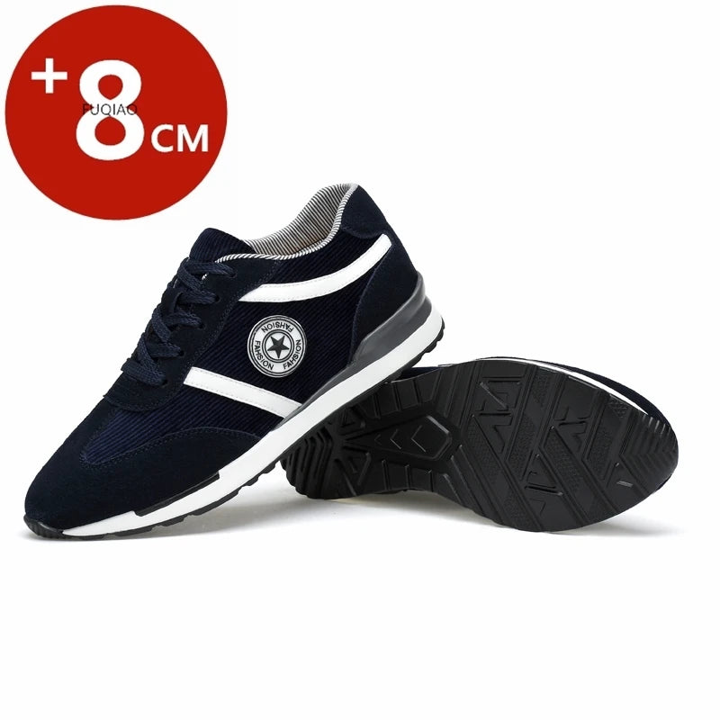 Man Height Increasing Sport Shoes Elevator Shoes Insole 8cm Fashion Casual Sneakers Taller Men Comfortable Breathable Lift Shoes