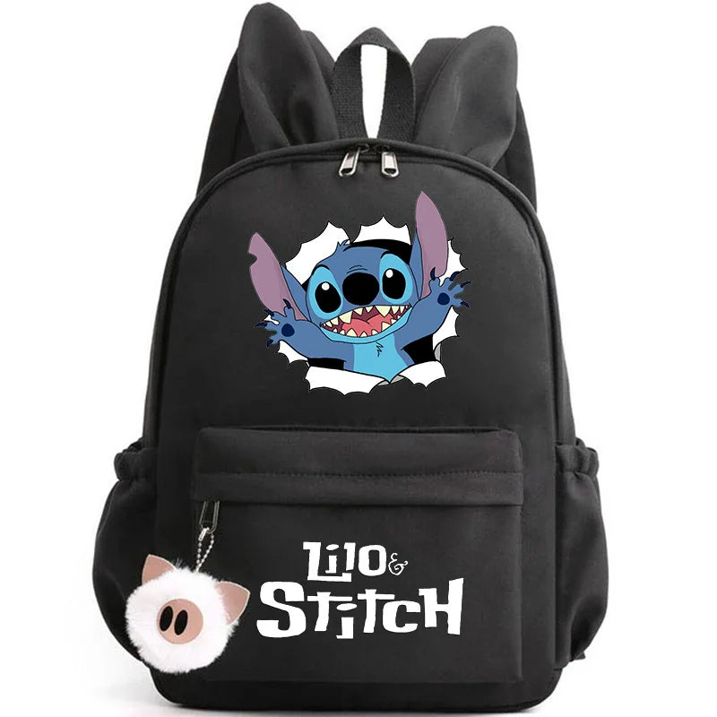 Cute Lilo Stitch Backpack for Girl Boy Student Teenager Rucksack Women Casual School Bags Travel Rabbit Ears Mochila