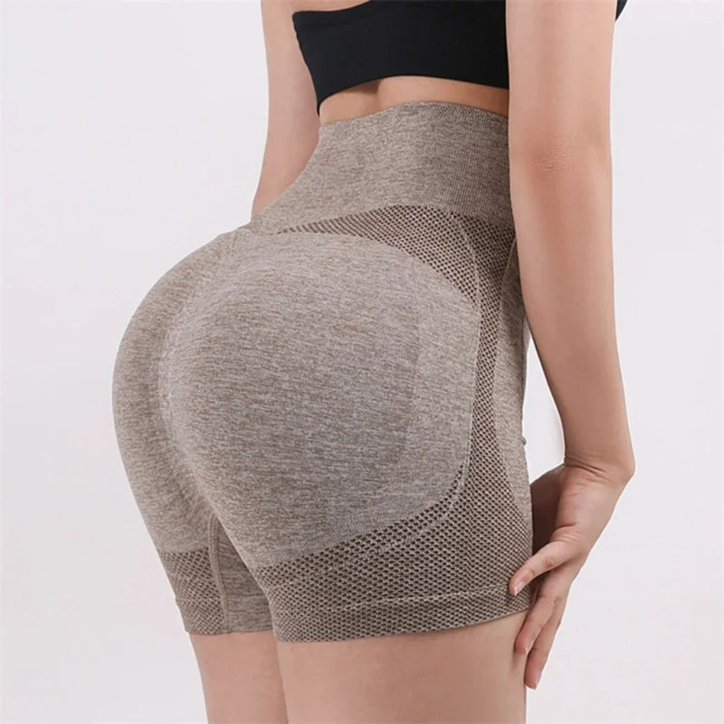 New Women Yoga Shorts High Waist Workout Shorts Fitness Yoga Lift Butt Fitness Ladies Yoga Gym Running Short Pants Sportswear