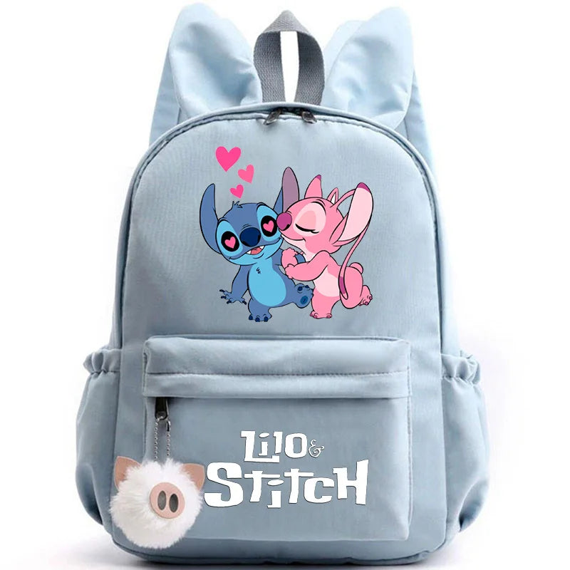 Cute Lilo Stitch Backpack for Girl Boy Student Teenager Rucksack Women Casual School Bags Travel Rabbit Ears Mochila