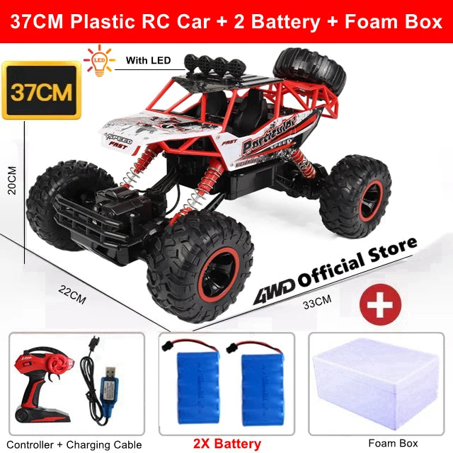 4WD RC Car Off Road 4x4 Remote Control Cars Radio Buggy Truck Racing Drift with Led Lights Toys Gift for Boys Girls Children Kid