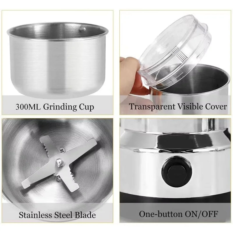 Multifunctional Coffee Chopping Blade Grain Grinder Home Electric Coffee Grinder Nut Bean Spice Blender Kitchen