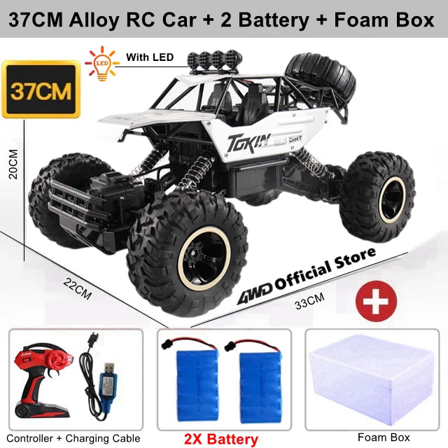 4WD RC Car Off Road 4x4 Remote Control Cars Radio Buggy Truck Racing Drift with Led Lights Toys Gift for Boys Girls Children Kid