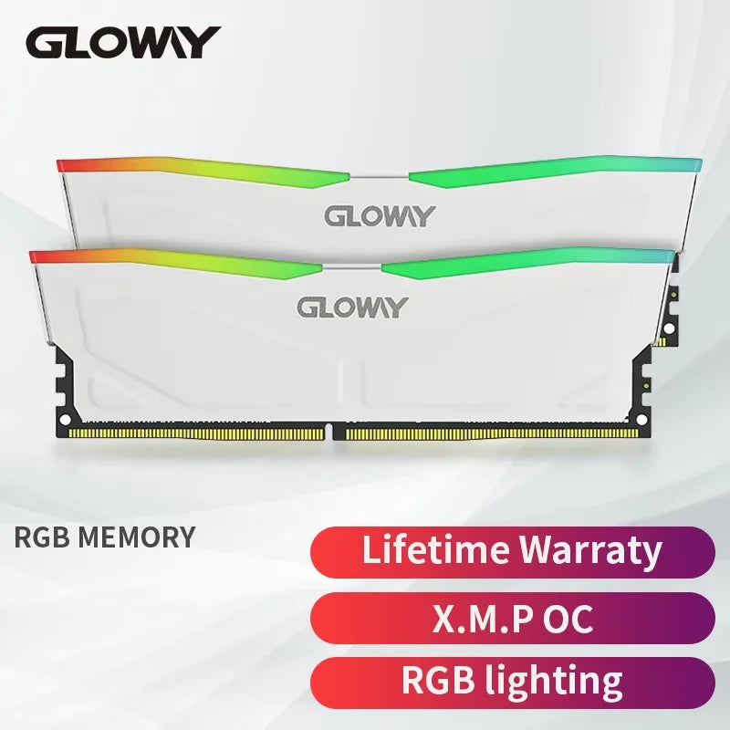 Gloway Memoria RAM 3200mhz 3600mhz RGB DDR4 (8GBX2pcs) Memory DIMM 16GBx2pcs For Computador Desktop