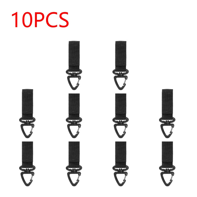 1-10PCS Nylon Hang Buckle Strap Military Carabiners Tactical Buckle Belt Clips Keychain Camping Hanging Hooks Camping Tool