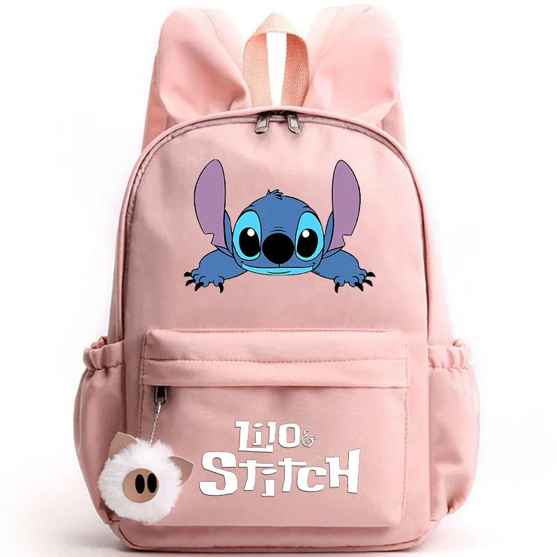 Cute Lilo Stitch Backpack for Girl Boy Student Teenager Rucksack Women Casual School Bags Travel Rabbit Ears Mochila