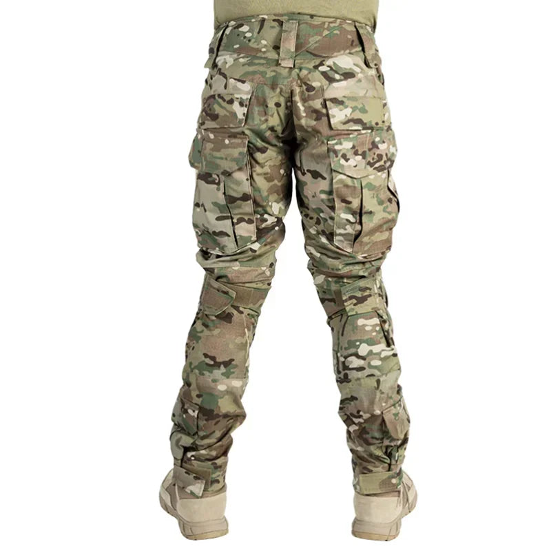 Men Combat Pants With Knee Pads Tactical Cargo Sport Trousers Camouflage Multicam Trekking Hunting Clothes( Not knee pads)