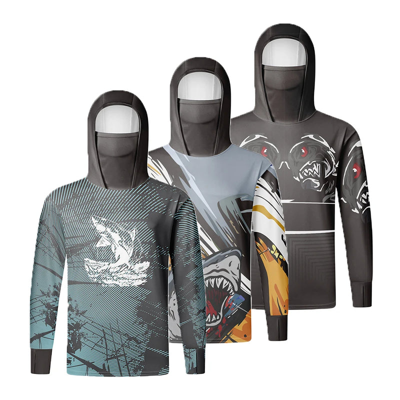 Fishing Shirts Long Sleeve Uv Protection Face Cover Fishing Clothes Sun UV Protection Long Sleeve Hoodie Men's